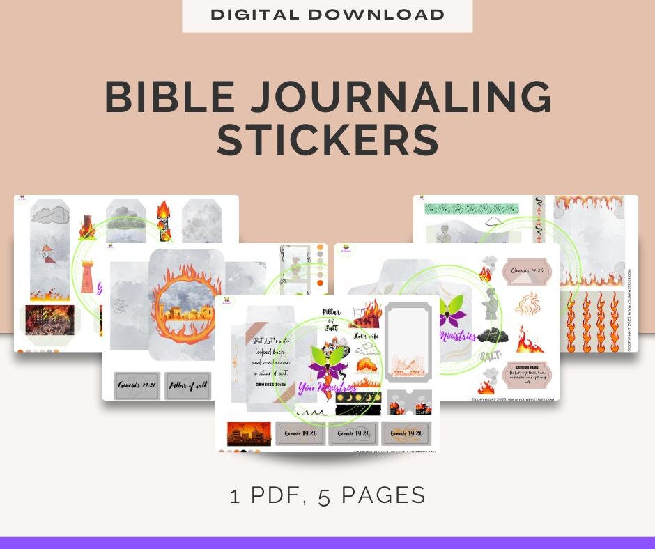 Lots Wife Women of the Bible series, Bible Journaling Stickers, Micro Bible Card, Bible Insert, Bible Pocket, Printable, Digital Download