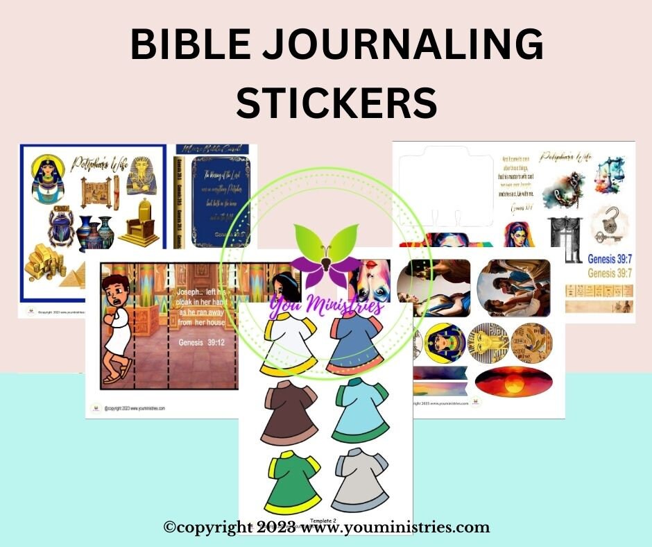 Potiphar's Wife, Women of the Bible, Bible Journaling Stickers, Micro Bible Card, Bible Insert, Bible Pocket, Printable, Digital Download