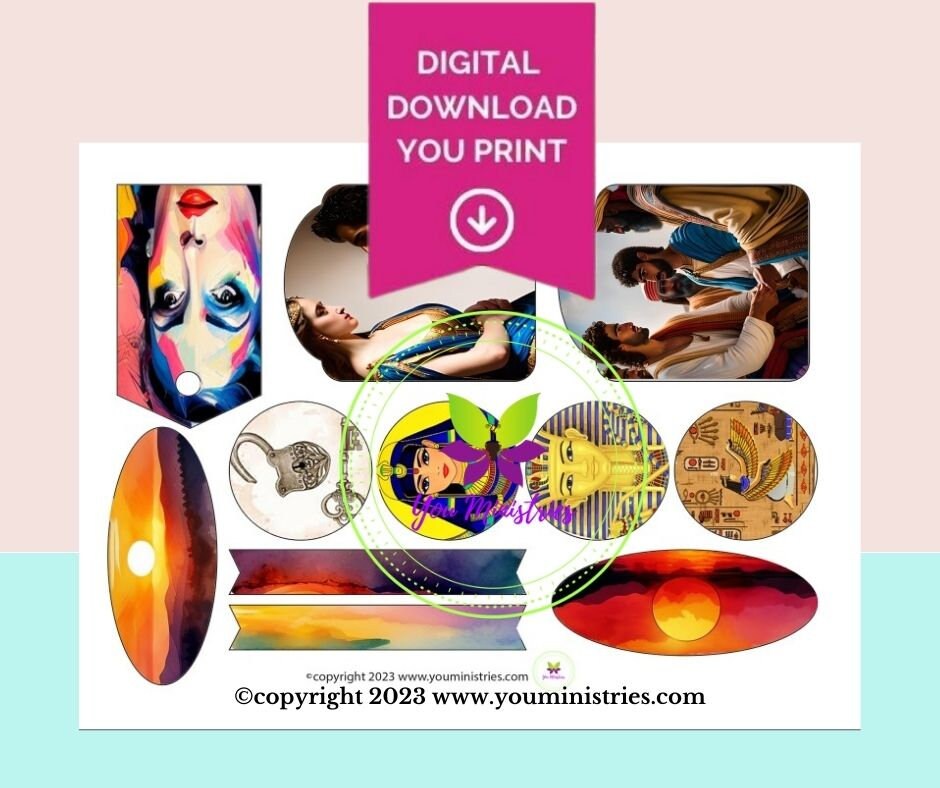 Potiphar's Wife, Women of the Bible, Bible Journaling Stickers, Micro Bible Card, Bible Insert, Bible Pocket, Printable, Digital Download