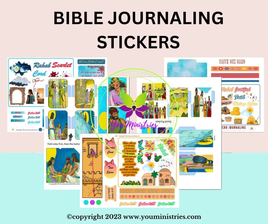 Rahab, Women of the Bible, Bible Journaling Stickers, Micro Bible Card, Bible Insert, Bible Pocket, Printable, Digital Download