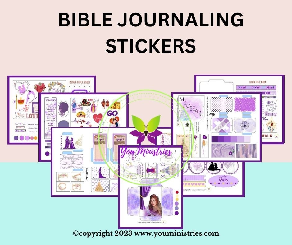 Michal, Women of the Bible, Bible Journaling Stickers, Micro Bible Card, Bible Insert, Bible Pocket, Printable, Digital Download