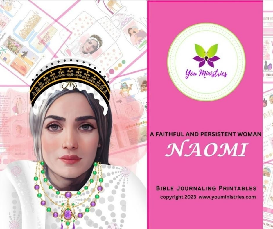 Naomi, Women of the Bible, Bible Journaling Stickers, Micro Bible Card, Bible Insert, Bible Pocket, Printable, Digital Download