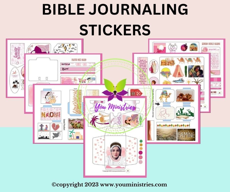 Naomi, Women of the Bible, Bible Journaling Stickers, Micro Bible Card, Bible Insert, Bible Pocket, Printable, Digital Download
