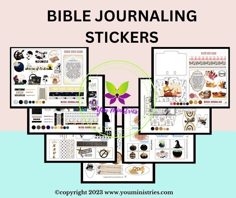 Woman of Endor, Women of the Bible, Bible Journaling Stickers, Micro Bible Card, Bible Insert, Bible Pocket, Printable, Digital Download