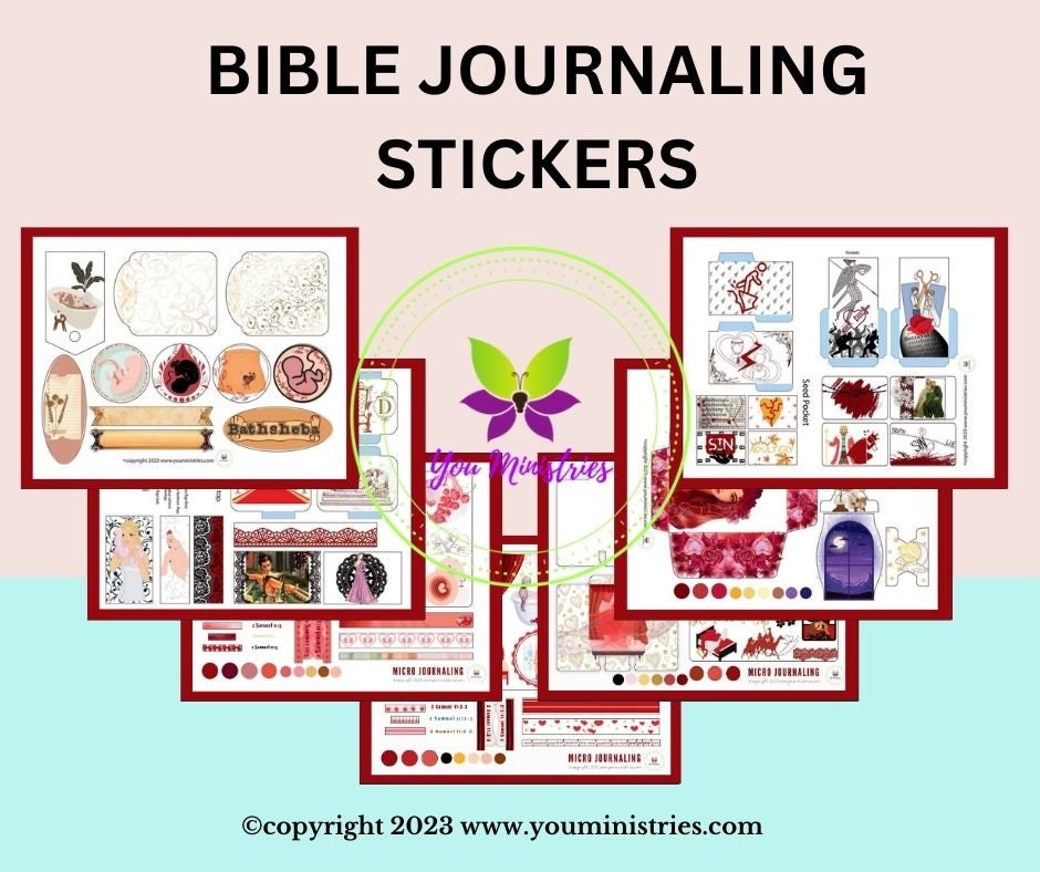 Bathsheba, Women of the Bible, Bible Journaling Stickers, Micro Bible Card, Bible Insert, Bible Pocket, Printable, Digital Download