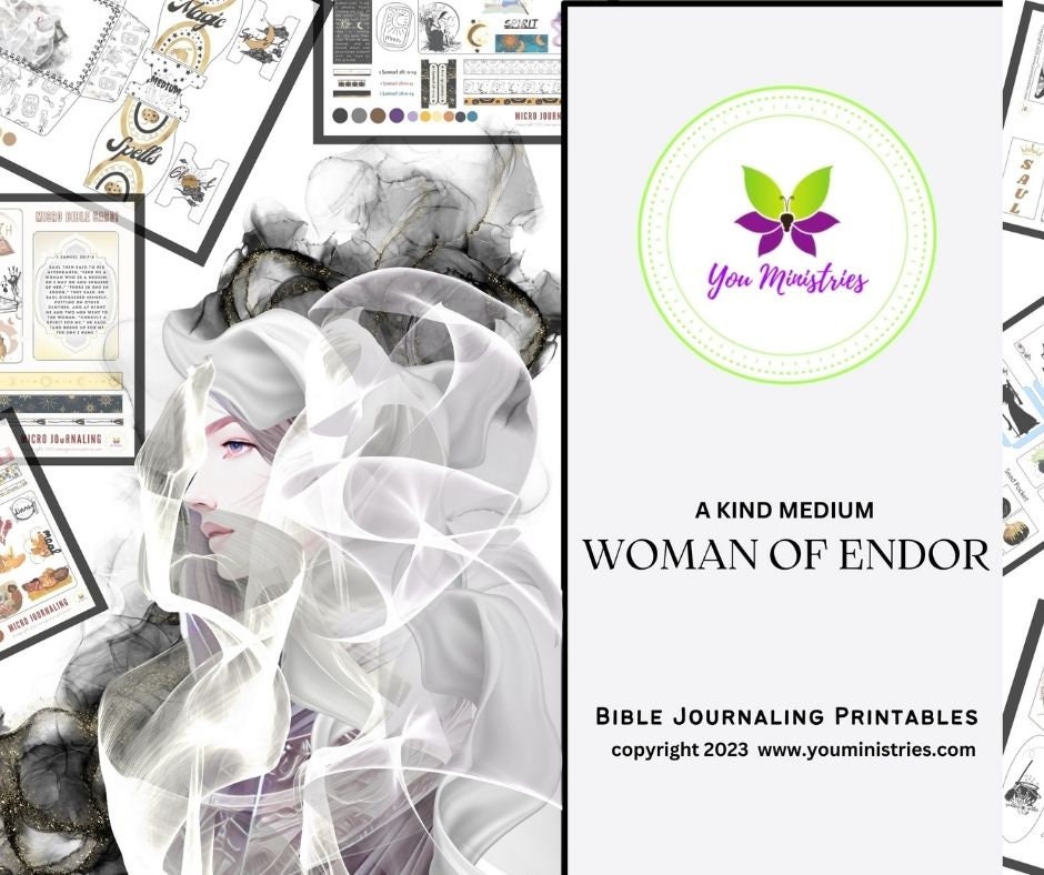 Woman of Endor, Women of the Bible, Bible Journaling Stickers, Micro Bible Card, Bible Insert, Bible Pocket, Printable, Digital Download