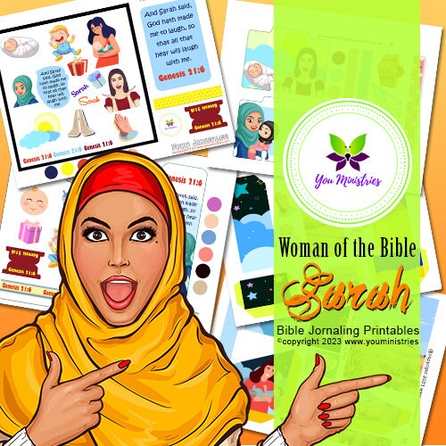 Sarah Women of the Bible series, Bible Journaling Stickers, Micro Bible Card, Bible Insert, Bible Pocket, Printable, Digital Download