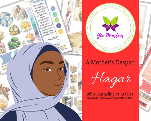 Hagar Women of the Bible series, Bible Journaling Stickers, Micro Bible Card, Bible Insert, Bible Pocket, Printable, Digital Download