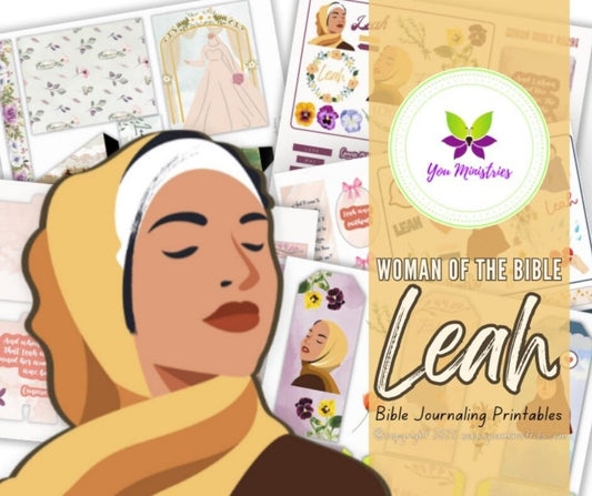 Leah Women of the Bible series, Bible Journaling Stickers, Micro Bible Card, Bible Insert, Bible Pocket, Printable, Digital Download