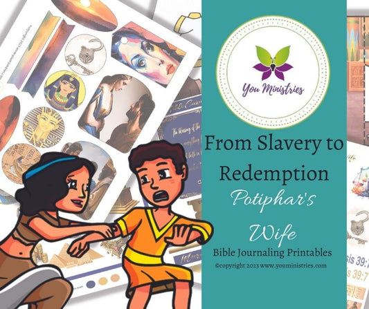 Potiphar's Wife, Women of the Bible, Bible Journaling Stickers, Micro Bible Card, Bible Insert, Bible Pocket, Printable, Digital Download
