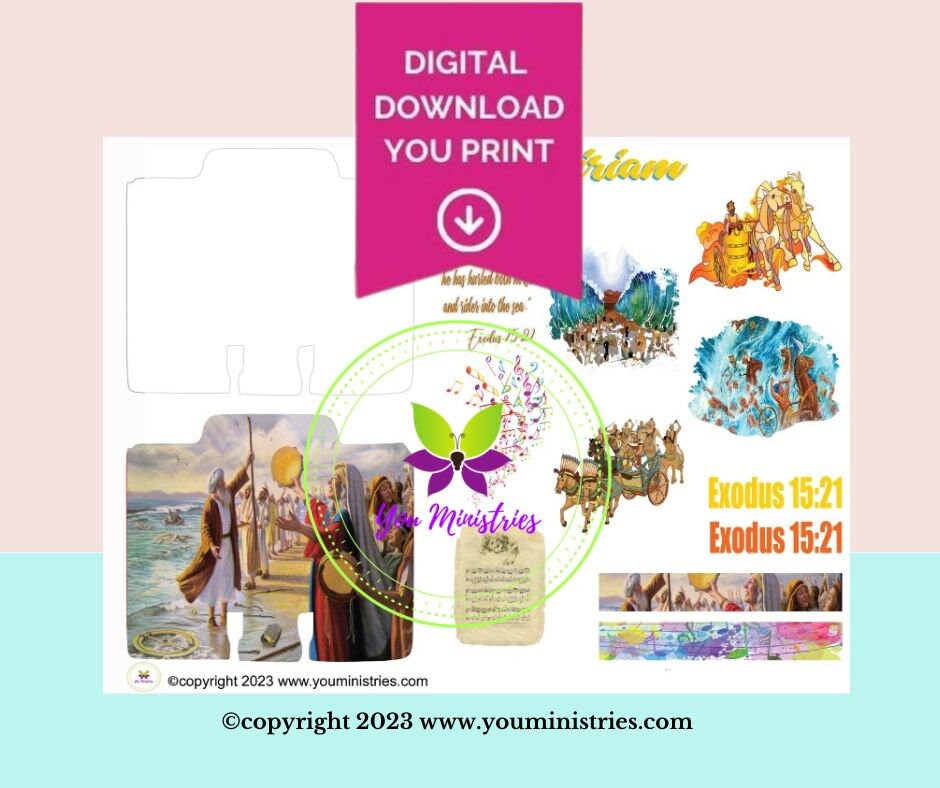 Miriam, Women of the Bible, Bible Journaling Stickers, Micro Bible Card, Bible Insert, Bible Pocket, Printable, Digital Download