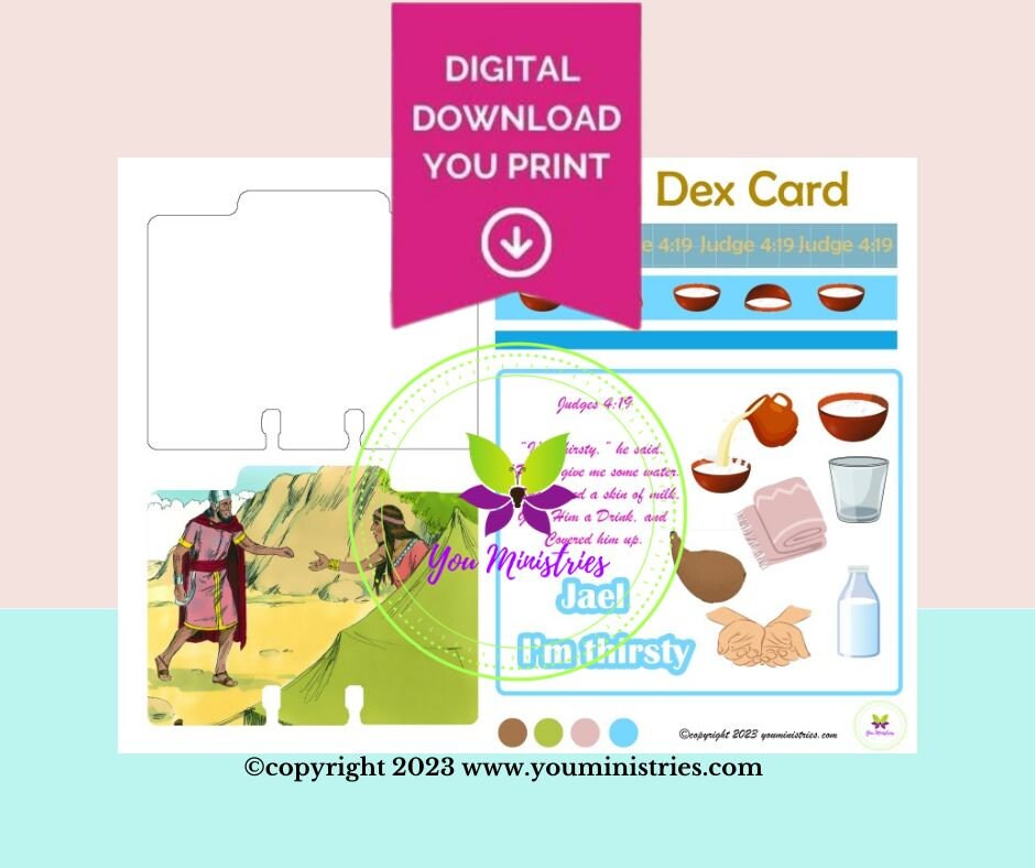 Jael, Women of the Bible, Bible Journaling Stickers, Micro Bible Card, Bible Insert, Bible Pocket, Printable, Digital Download