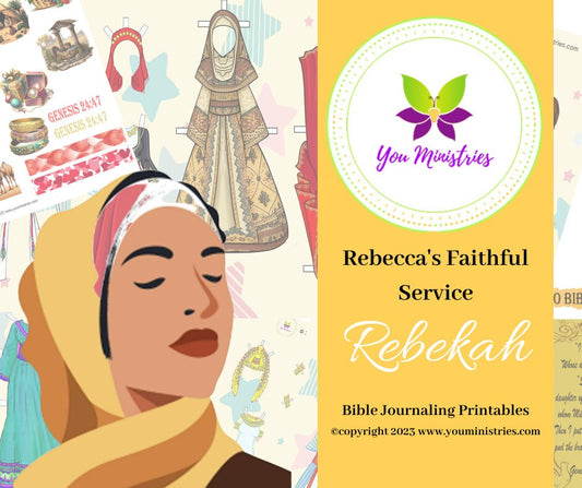 Rebekah Women of the Bible series, Bible Journaling Stickers, Micro Bible Card, Bible Insert, Bible Pocket, Printable, Digital Download