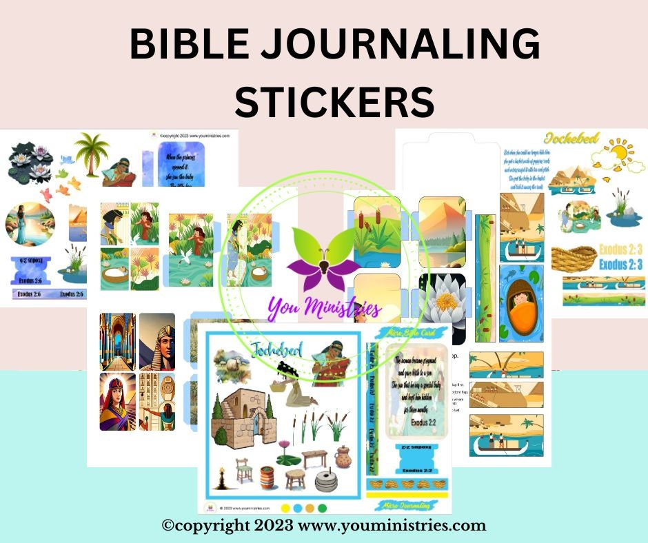 Jochebed, Women of the Bible, Bible Journaling Stickers, Micro Bible Card, Bible Insert, Bible Pocket, Printable, Digital Download