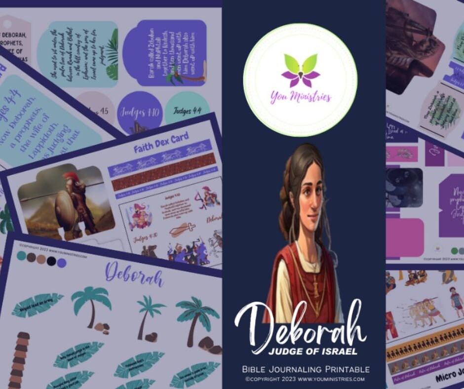 Deborah, Women of the Bible, Bible Journaling Stickers, Micro Bible Card, Bible Insert, Bible Pocket, Printable, Digital Download