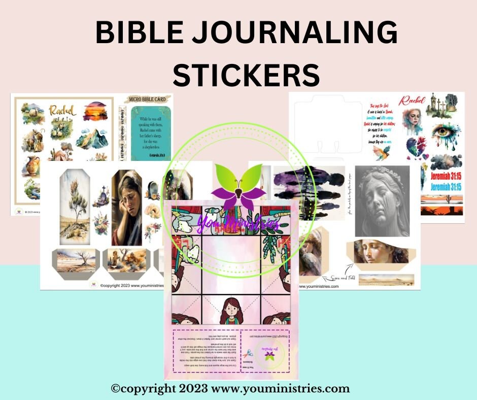 Rachel Women of the Bible series, Bible Journaling Stickers, Micro Bible Card, Bible Insert, Bible Pocket, Printable, Digital Download