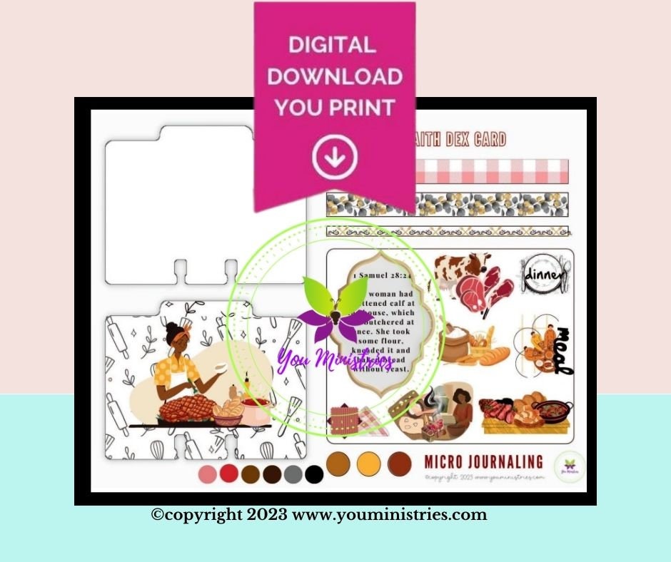 Woman of Endor, Women of the Bible, Bible Journaling Stickers, Micro Bible Card, Bible Insert, Bible Pocket, Printable, Digital Download