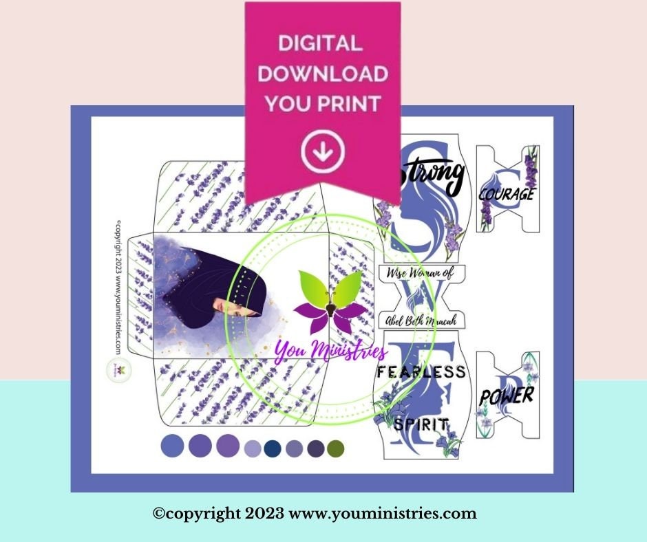 The Wise Woman, Women of the Bible, Bible Journaling Stickers, Micro Bible Card, Bible Insert, Bible Pocket, Printable, Digital Download